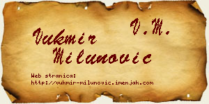 Vukmir Milunović vizit kartica